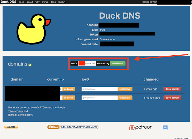 DuckDNS Subdomain