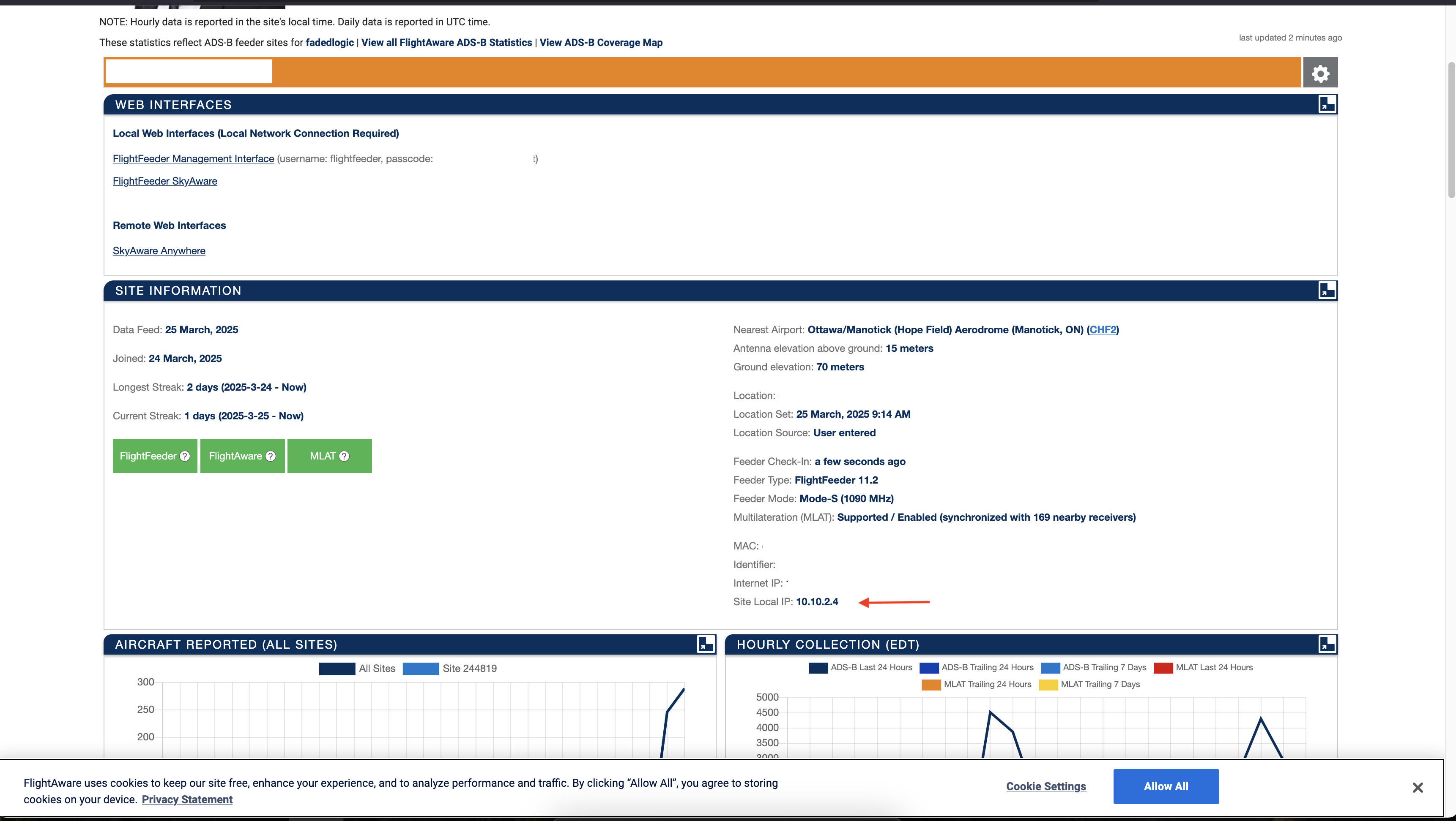 FlightAware My ADS-B