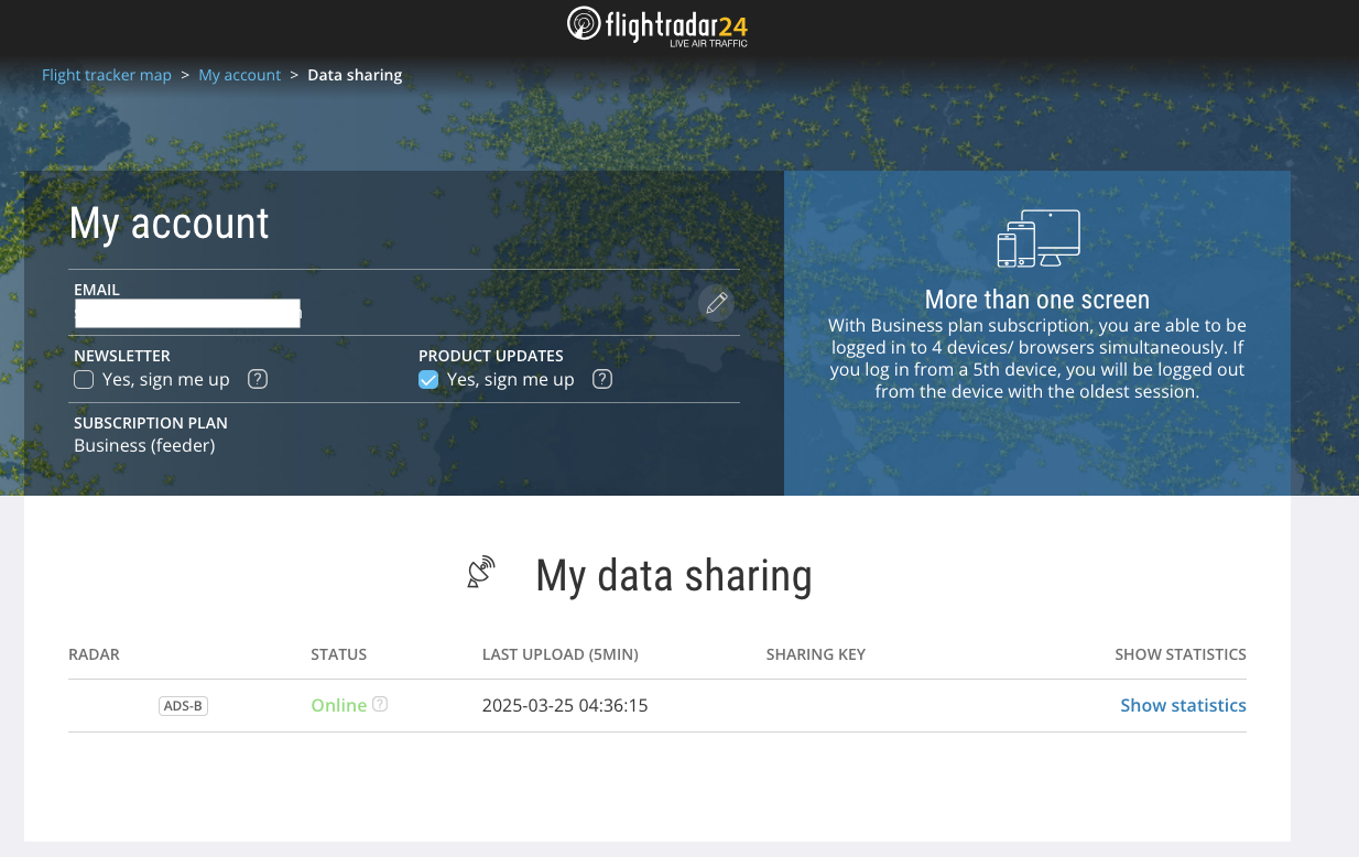 Flightradar24 My ADS-B